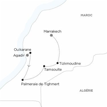 Carte MAROC - Maroc majestueux, un itinéraire sous scellés