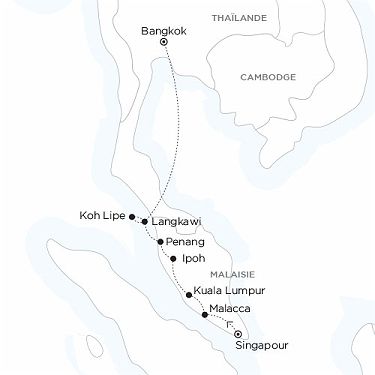 Carte SINGAPOUR MALAISIE THAILANDE - L’Asie du Sud-Est, d’îles en villes