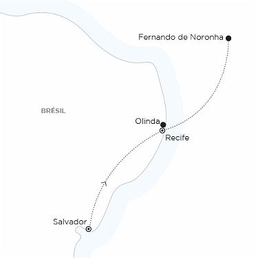 Carte Brésil - Quand Bahia s’apaise, Fernando de Noronha se révèle