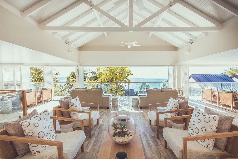 Carana Beach Mahé - lobby avec vue ocean 