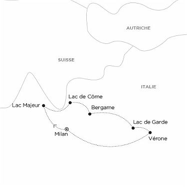 Carte ITALIE - De lac en lac, douce aventure familiale italienne