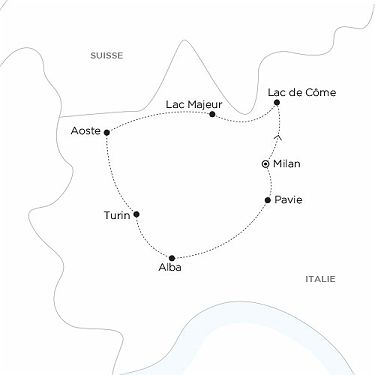 Carte ITALIE - De la Lombardie au Piémont, road trip entre vallées et collines