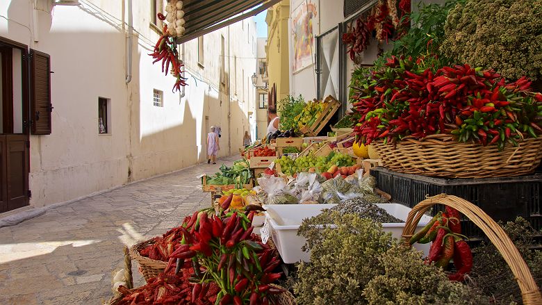 Stand de fruits et légumes Gallipoli, Pouilles