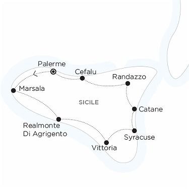 Carte ITALIE Romance sicilienne, de la mer aux oliviers