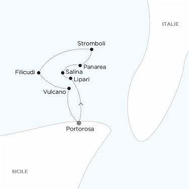 Carte ITALIE - Eoliennes, l'élégance subtile d'une croisière volcanique