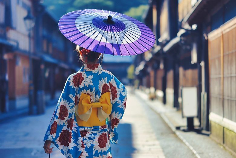 Femme en kimono à Higashi Chaya - Kanazawa - Japon