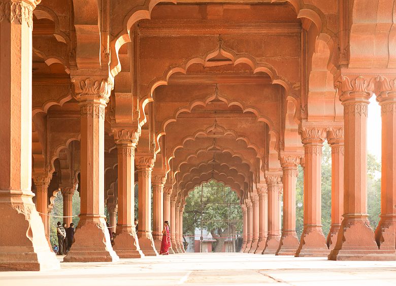 Inde - Cour intérieur du fort Lal Qila à Delhi