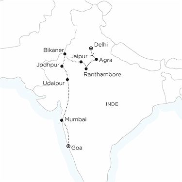 Carte INDE en train - Récits d’Inde à bord du Maharaja Express