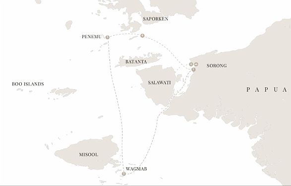 Carte programme, Les Raja Ampat, entre îlots et éclats de corail