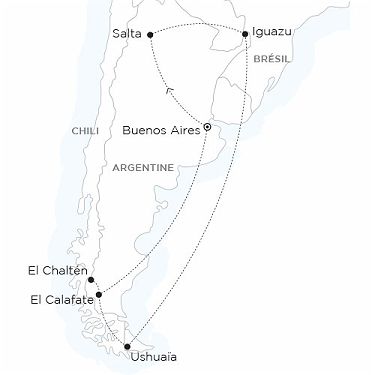 Carte - Argentine - 3 semaines incontournables