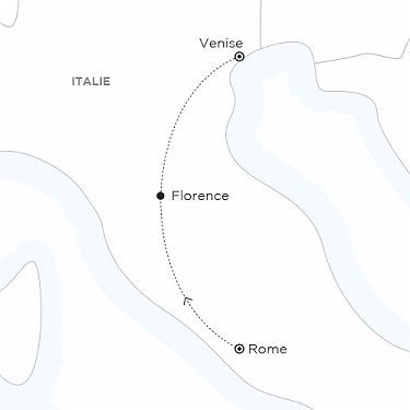 Carte ITALIE - Rome, Florence, Venise en train