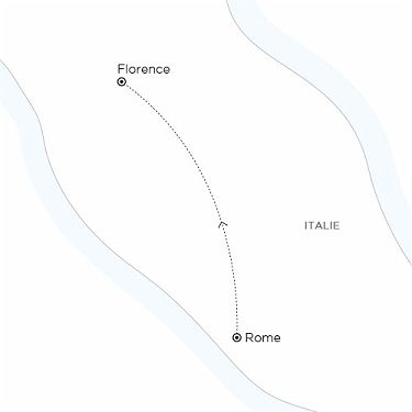 Carte ITALIE - Rome - Florence en train