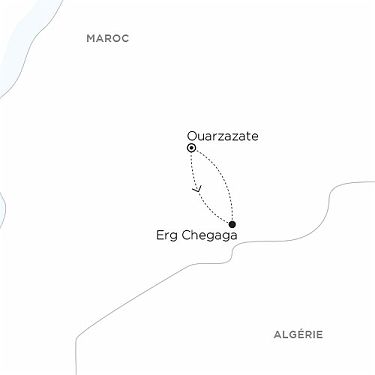 Carte MAROC - Là où commence le Sahara