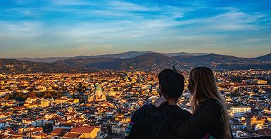 Couple avec un panorama sur Florence