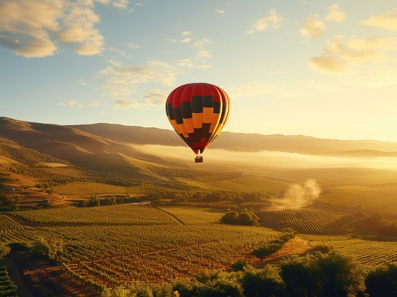 Montgolfière sur la Toscane