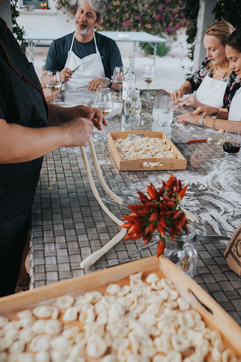 Atelier extérieur de pâtes Toscane