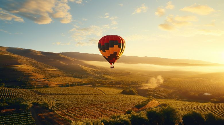 Montgolfière sur la Toscane