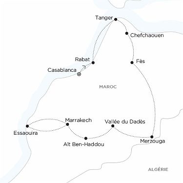 Carte MAROC - Le Grand Tour des Lumières du Maroc