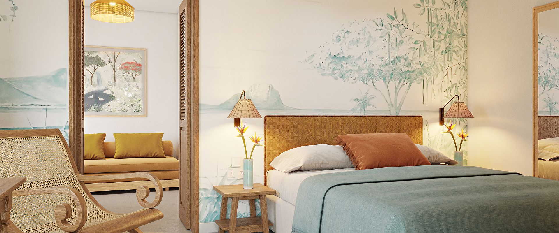 veranda grand baie  family comfort room   ile maurice
