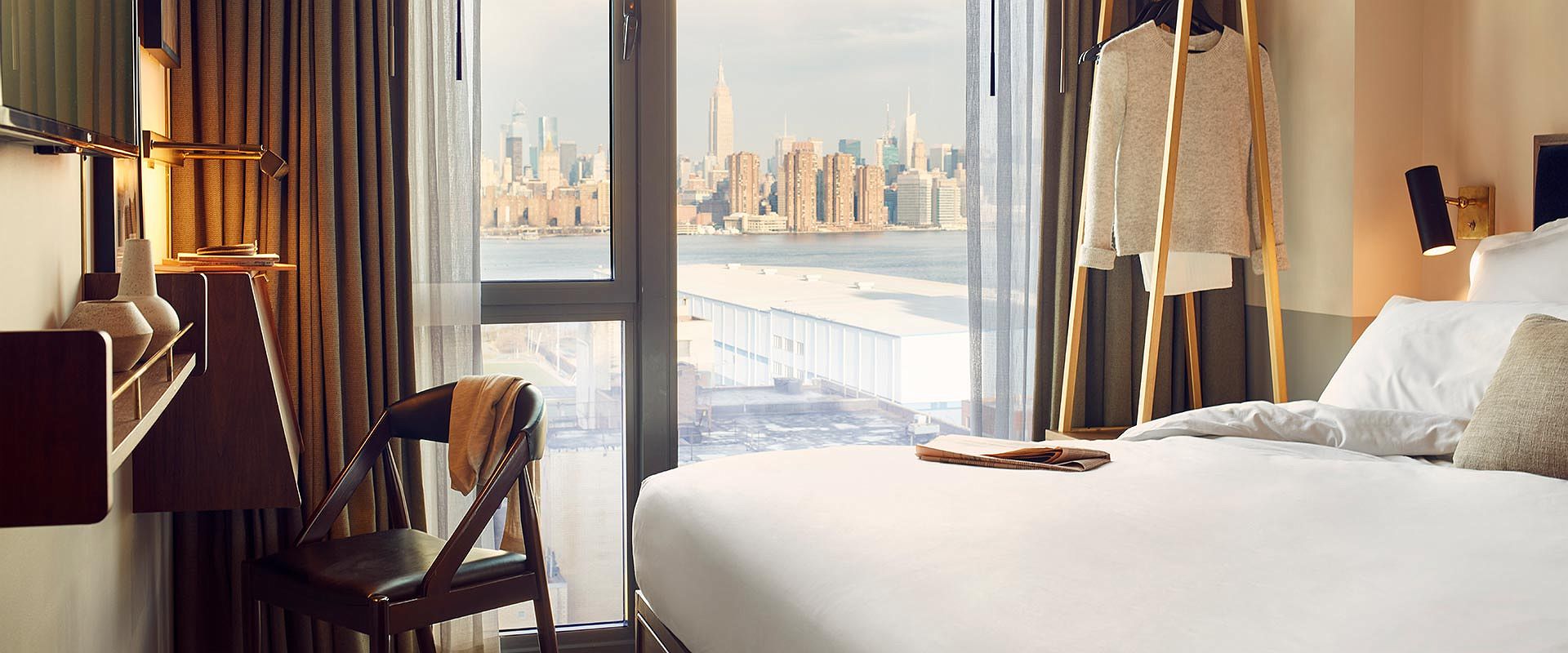 hoxton williamsburg   chambre cosy  manhattan view