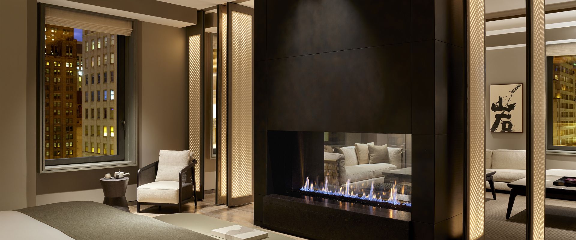 aman new york   2 bedroom home   lit et cheminee