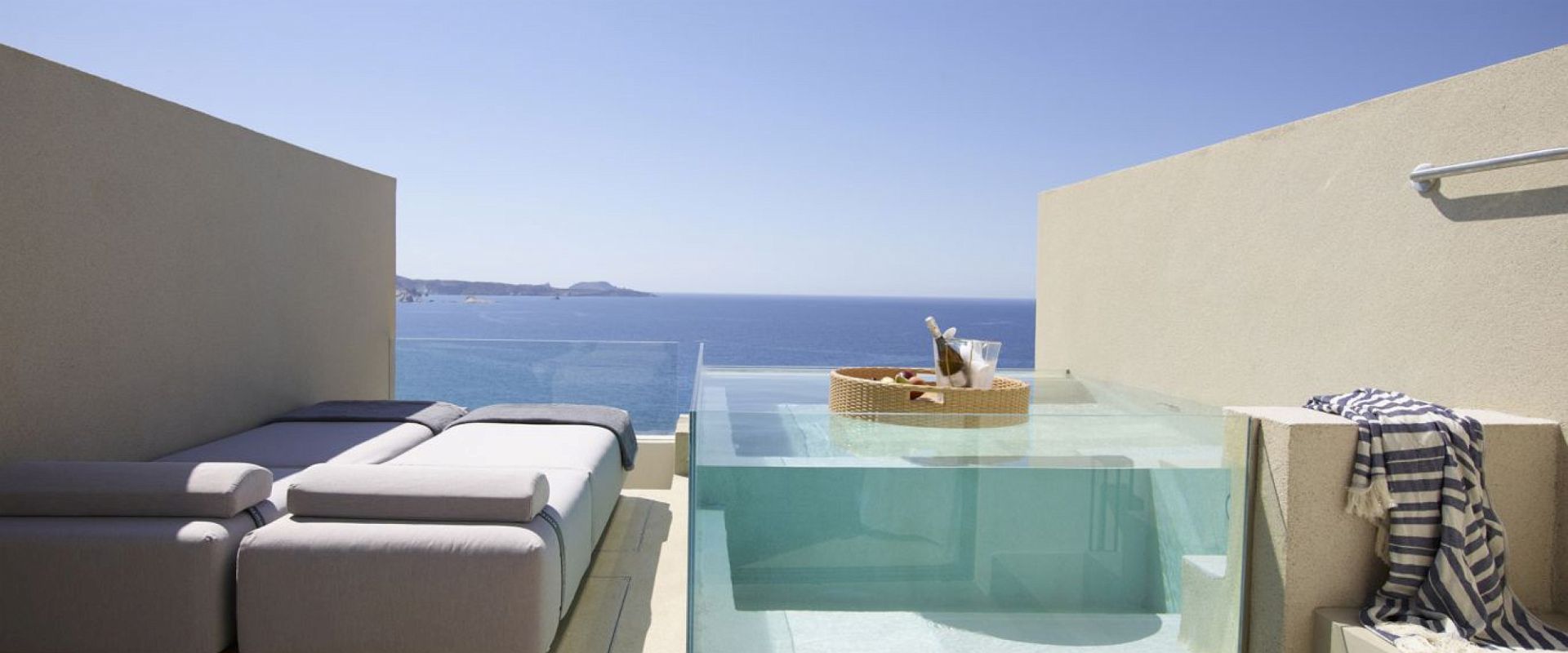 domes white coast milos   deluxe suite sea view with private glass pool   grece