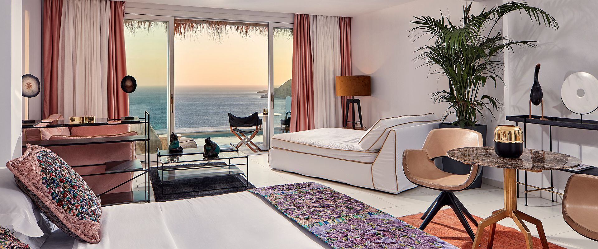 myconian villa collection   lovers suite open plan   grece