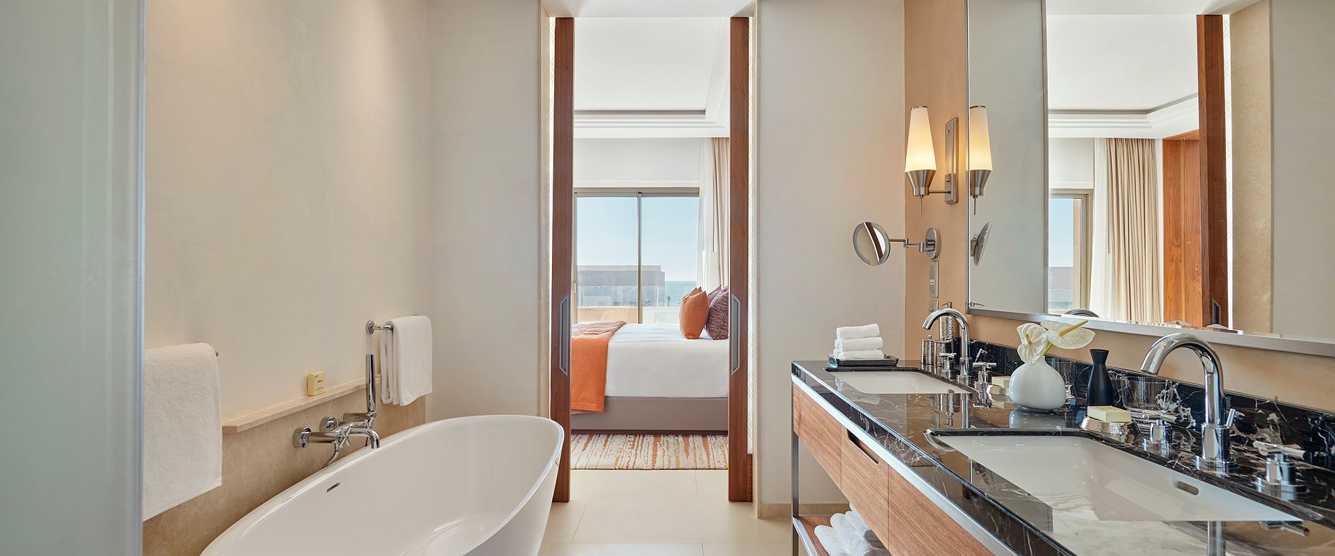 fairmont taghazout bay   fairmont deluxe ocean view king size bed