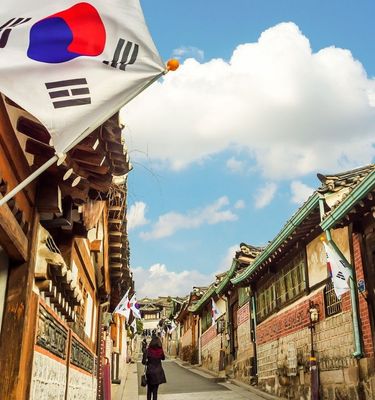 Rue avec architecture traditionnelle, Bukchon Hanok, Seoul - Corée du Sud 2