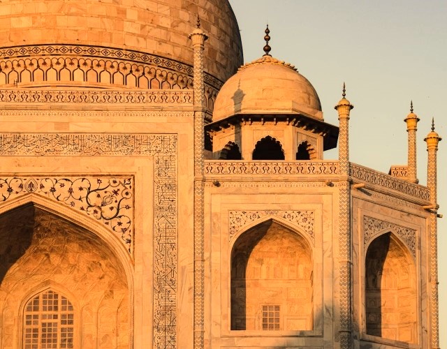 taj mahal coucher de soleil agra