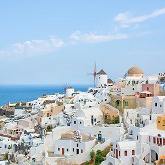 Village blanc des Cyclades en Grèce
