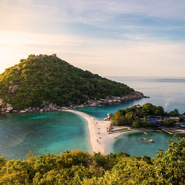 circuit triptyque d'oasis insulaires thaïlandaises - vue aérienne de Koh Tao