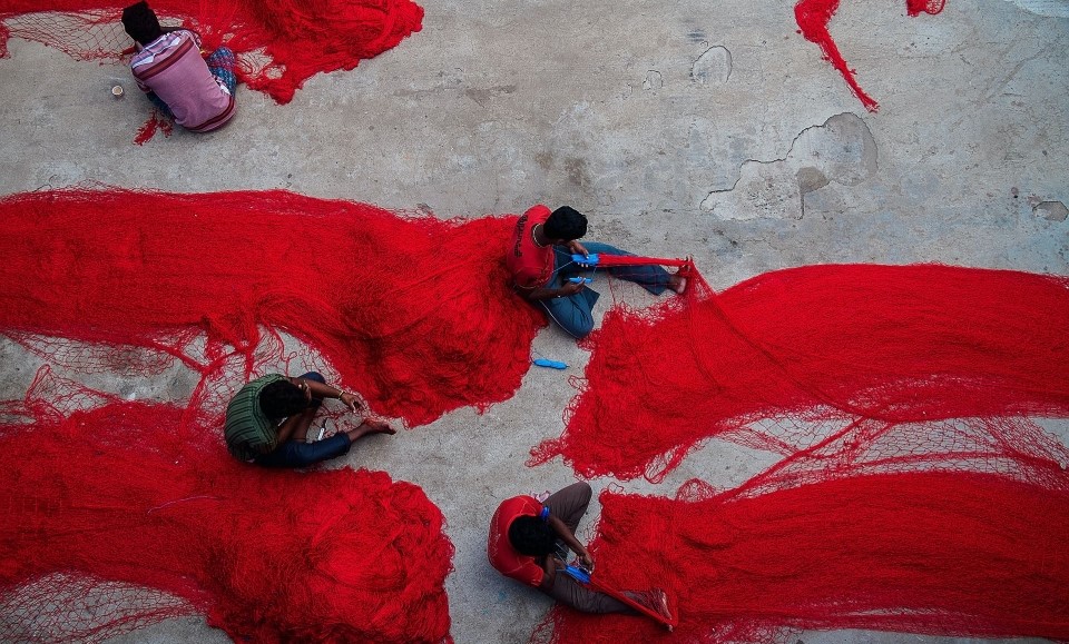 ramandage des filets à chennai dans le tamil nadu en inde du sud - crédits Sarathy Selvamani